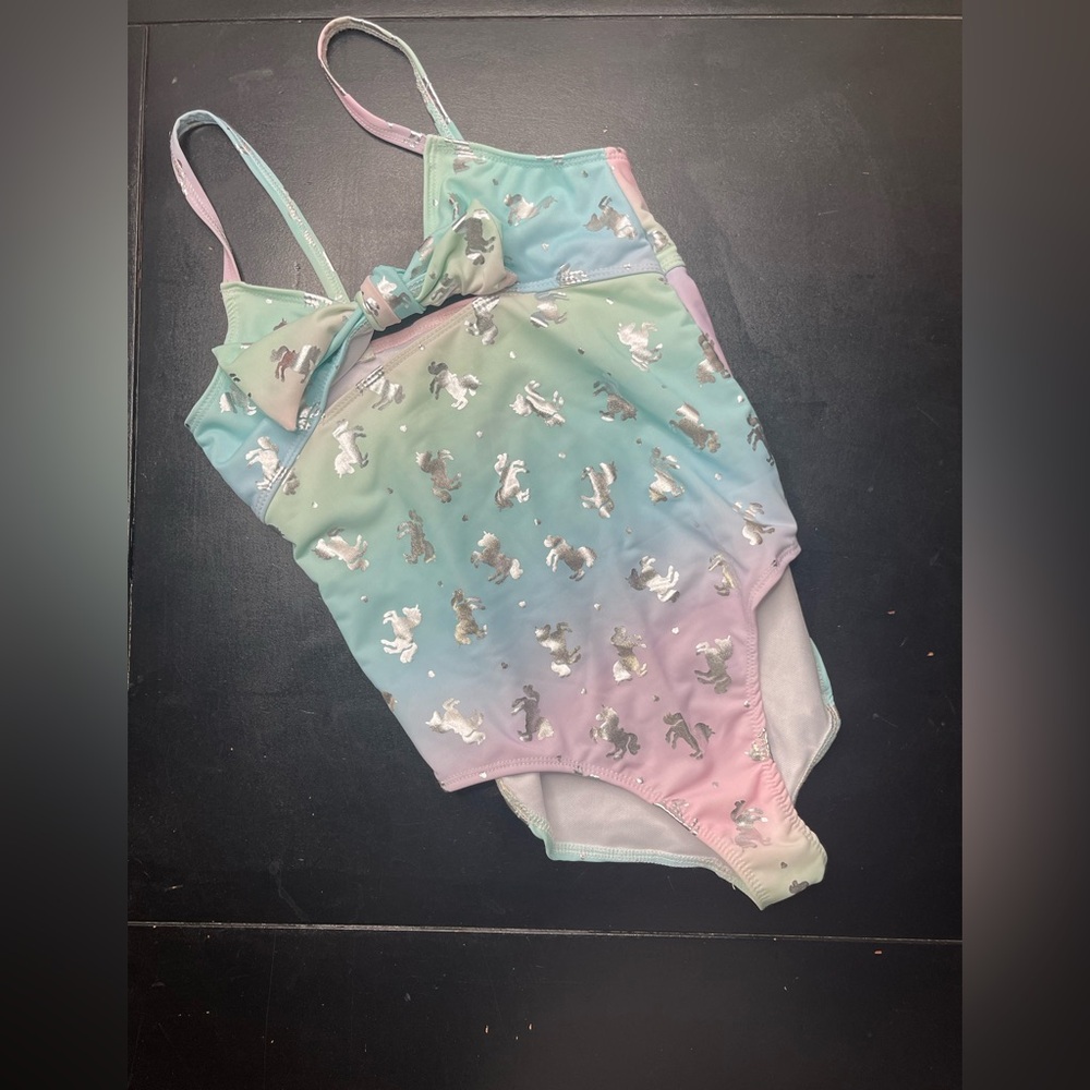 💕Bundle 3 for $20 Kids Unicorn One Piece Swimsuit - Pink and Green